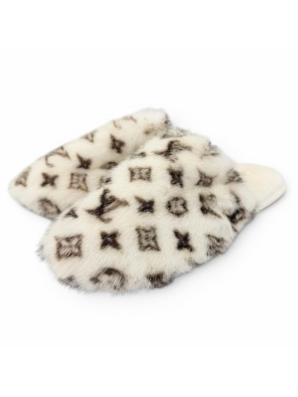 Louis Vuitton Sweet Line Mink Monogram Slippers Ivory
